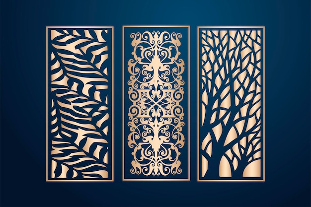 islamic Decorative laser cut panels template with abstract texture geometric and floral laser