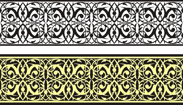 Islamic decorative vector graphic design pattern for ornamentation on the edge of the frame