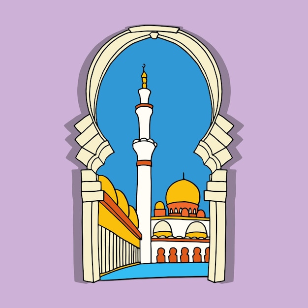 Islamic design illustration concept for happy eid mubarak or ramadan001