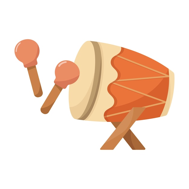 islamic drum ramadan element. flat vector illustration