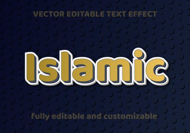 Vector islamic editable text effect design vector