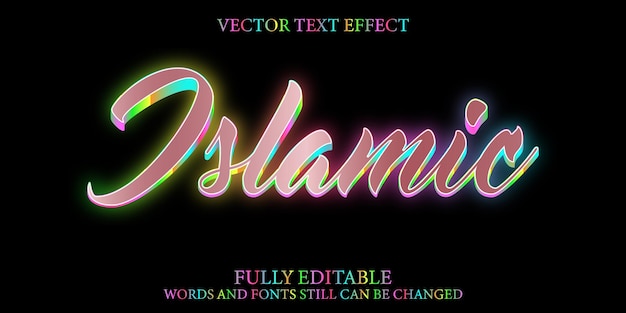 Vector islamic editable text effect