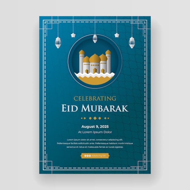 이슬람 eid 축하 소셜 미디어 게시물 템플릿