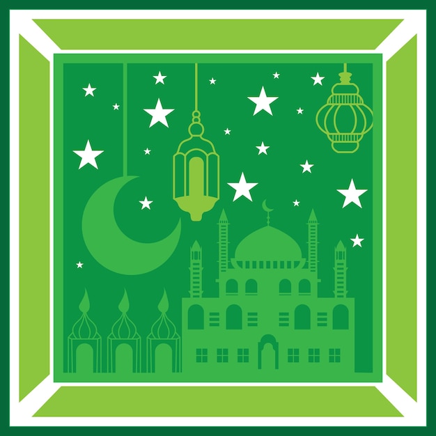 イスラム eid 祭グリーティング カード背景レーザー カット eid ムバラク カード