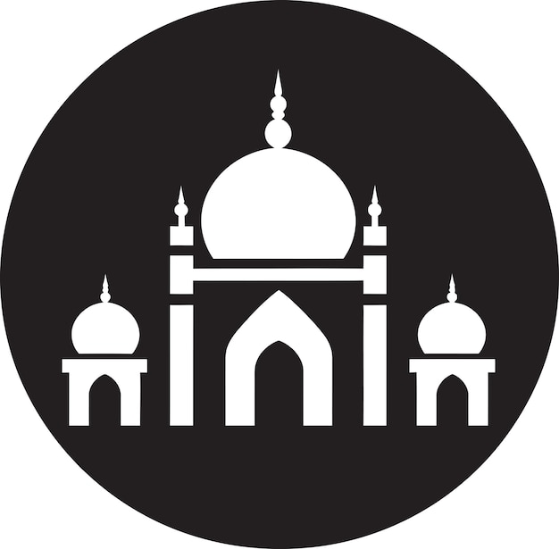 Islamic Elegance Mosque Emblem Design Spiritual Haven Mosque Icon Vector