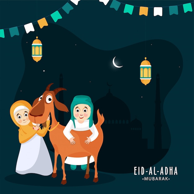 이슬람 축제 Eid-Al-Adha 개념.