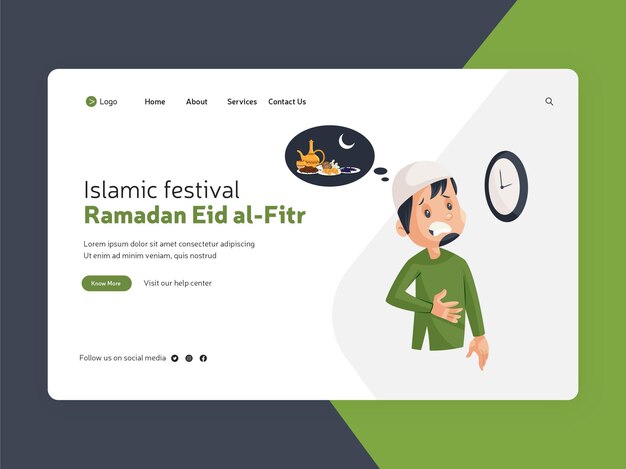 Pagina di destinazione del festival islamico ramadan eid al fitr