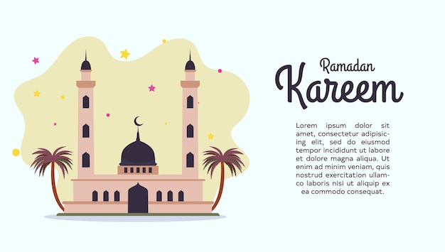 Illustrazione di design piatto islamico del ramadan kareem