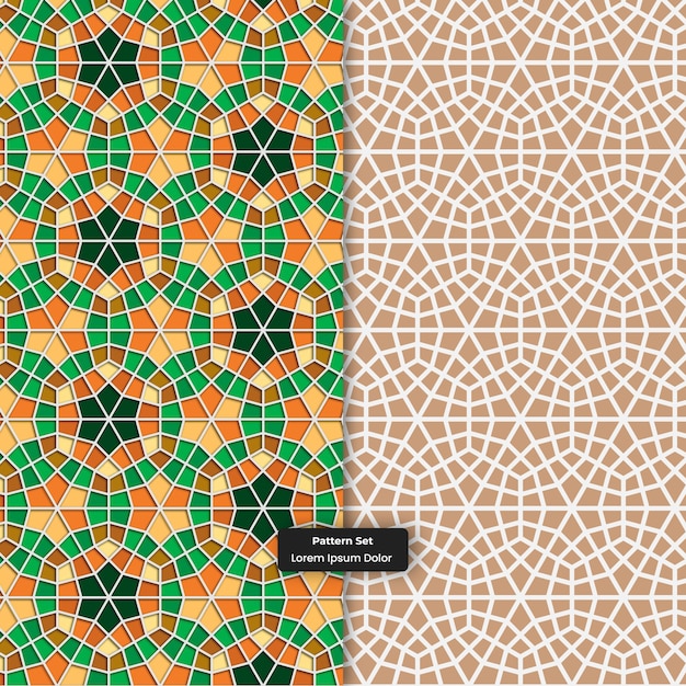 イスラムの幾何学的形状パターン背景無料ベクトル