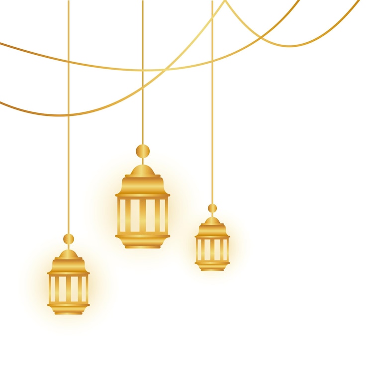 Vector islamic gold lantern decoration