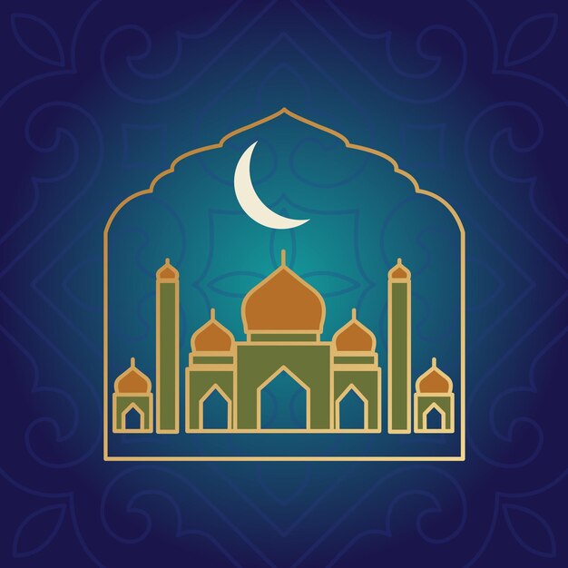 Vector islamic greeting card background ramadan kareem