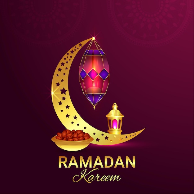 Biglietto di auguri islamico ramadan kareem sfondo