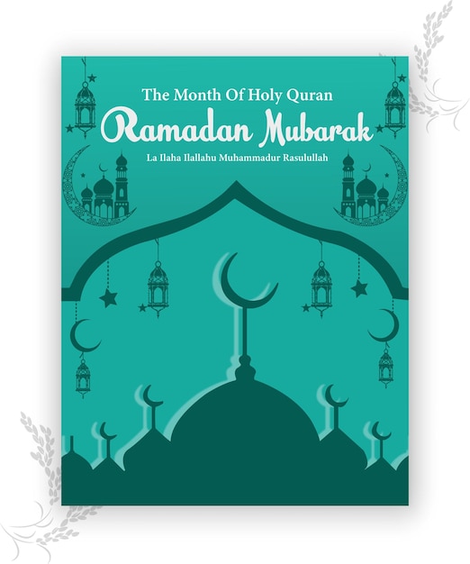 Islamic greeting Ramadan Kareem card design template