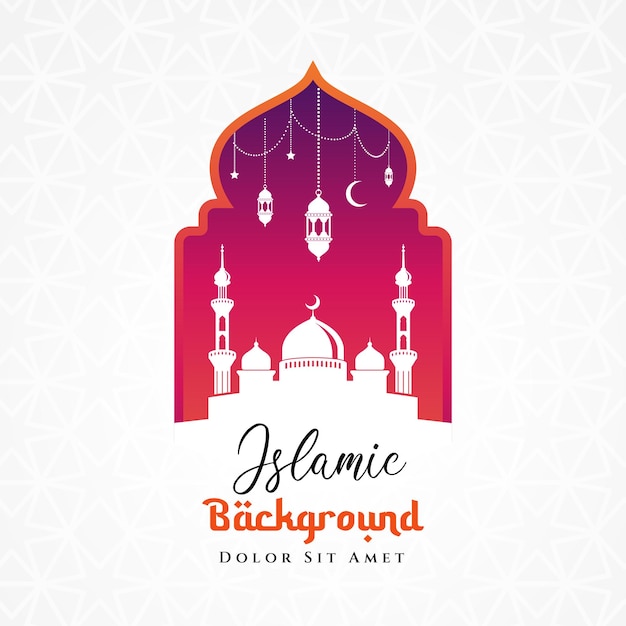 Islamic greetings card background design Happy Ramadan mubarak background design