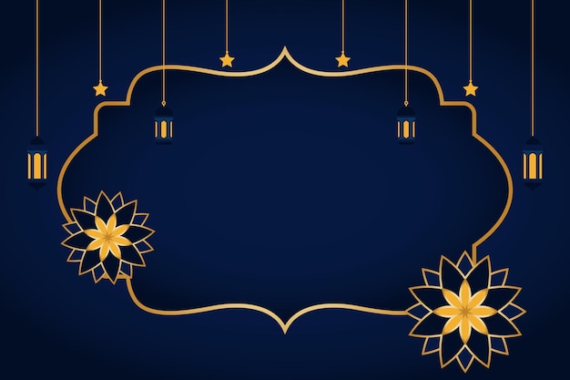 Islamic greetings card design background good for ramadan kareem and eid al fitr withhanging lanterns star and geometric ornament