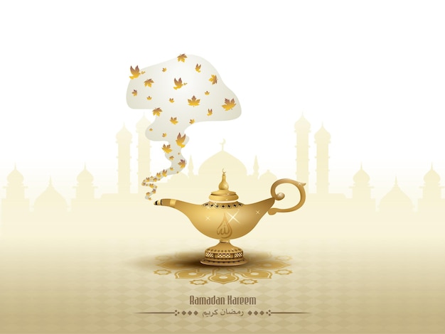 Islamic greetings ramadan kareem card design