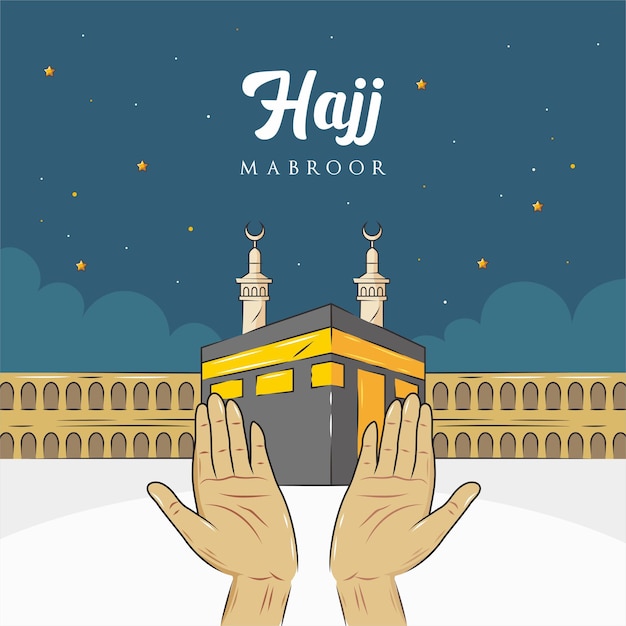 Islamic hajj pilgrimage illustration