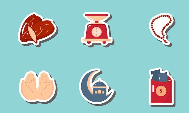 Islamic icon sticker set design