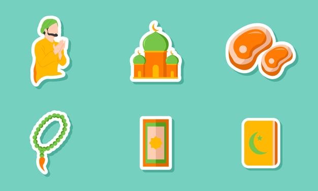 Islamic icon sticker set design