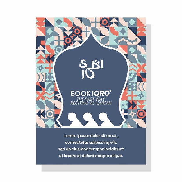 Vector islamic iqro book cover