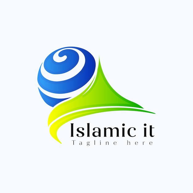 Modello di progettazione del logo di tecnologia moderna meravigliosa dell'it islamico