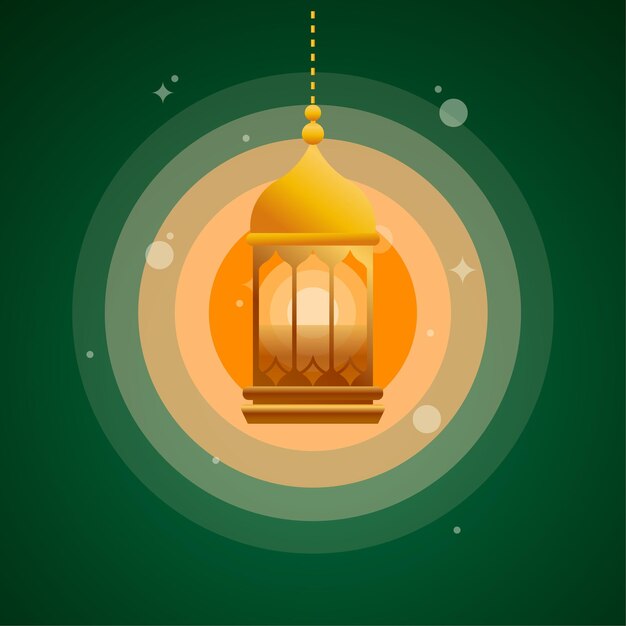 islamic lampion flat illustration