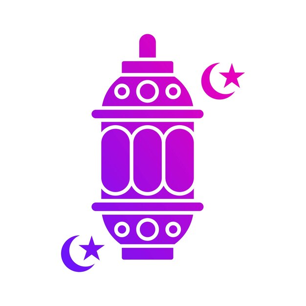 Islamic lampion lantern gradient icon button vector illustration