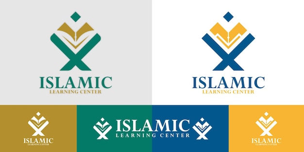 Vector islamic logos, qur'an and pen.