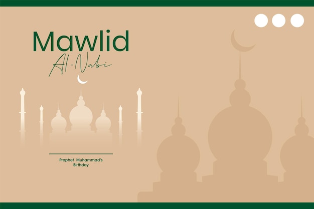 Islamic mawlid alNabi prophet birthday celebration Banner design