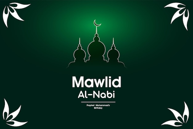 Vector islamic mawlid alnabi prophet birthday celebration poster