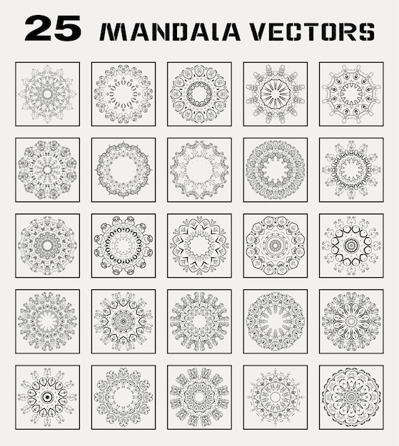 Vector islamic and modern art vector mandala set design in colors