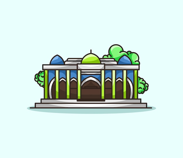 Islamic mosque building illustration