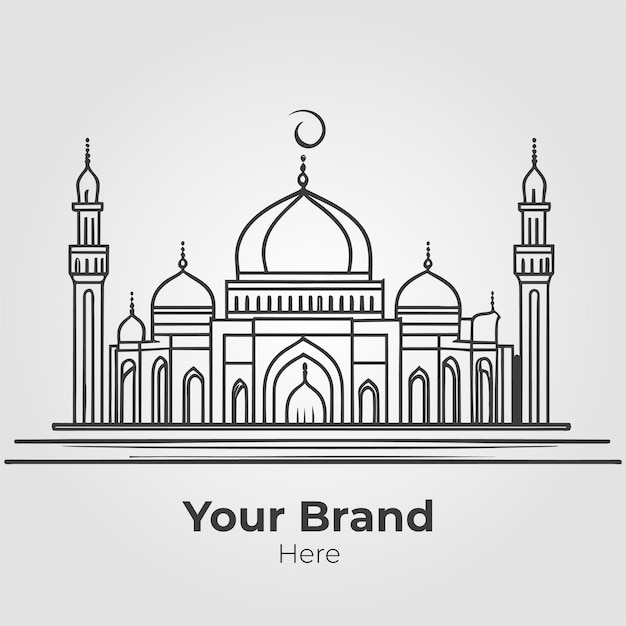 イスラムモスクのロゴデザイン プロフェッショナルブランド