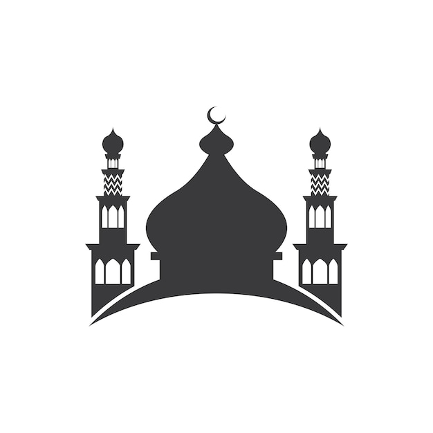 Исламская мечеть дизайн логотипа вектор шаблон иллюстрации
