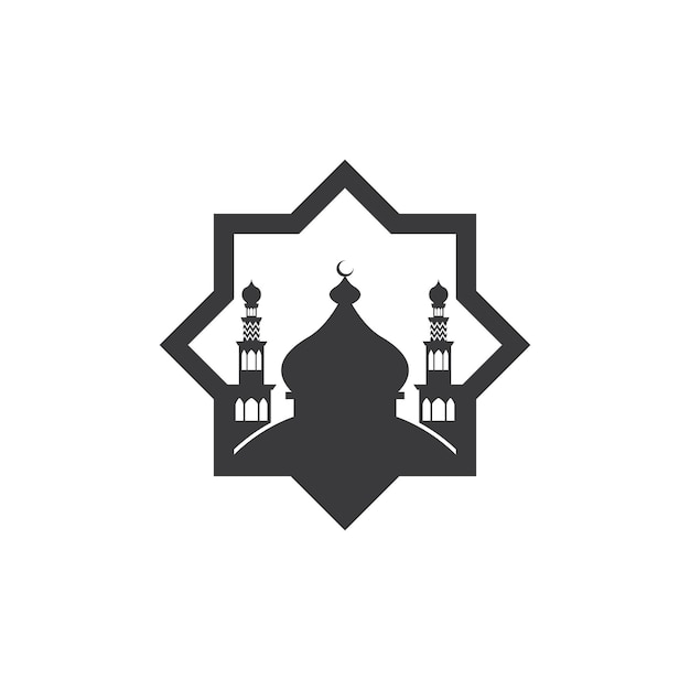 Исламская мечеть дизайн логотипа вектор шаблон иллюстрации