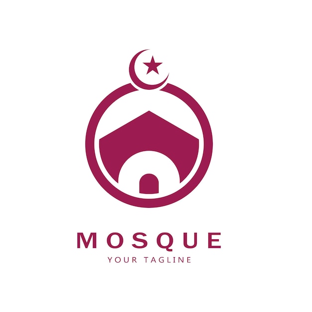 Modello icona vettore logo moschea islamica