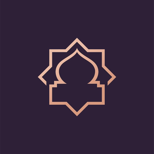 Modello vettoriale del logo della moschea islamica