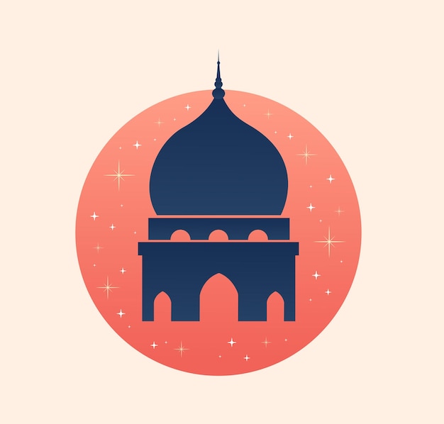 Islamic Mosque Ramadan Kareem minimal vector illustration