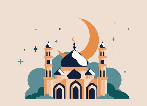 Vector islamic mosque ramadhan kareem