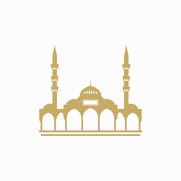 Islamic mosque silhouette logo icon vector template