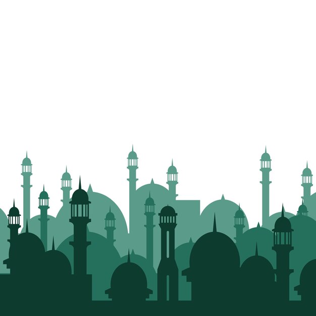 Vector islamic mosque silhouette