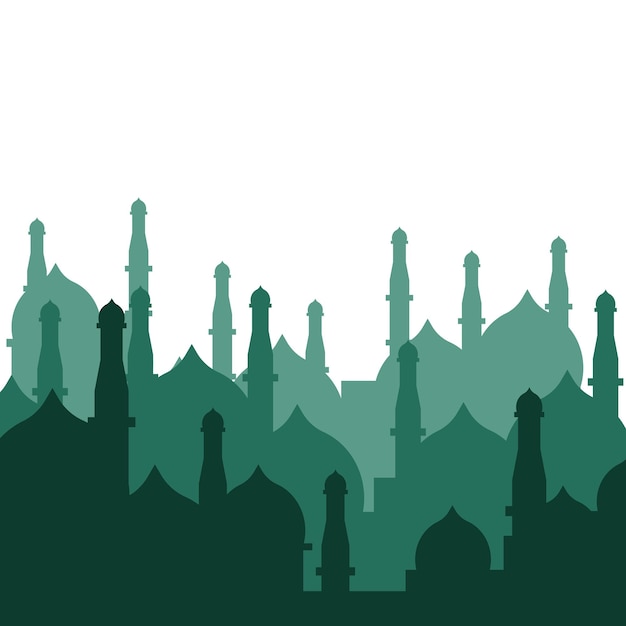 Vector islamic mosque silhouette