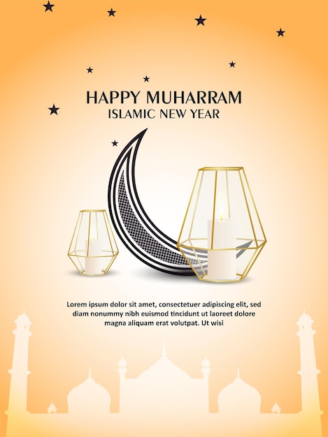 Islamic new year celebration greeting card