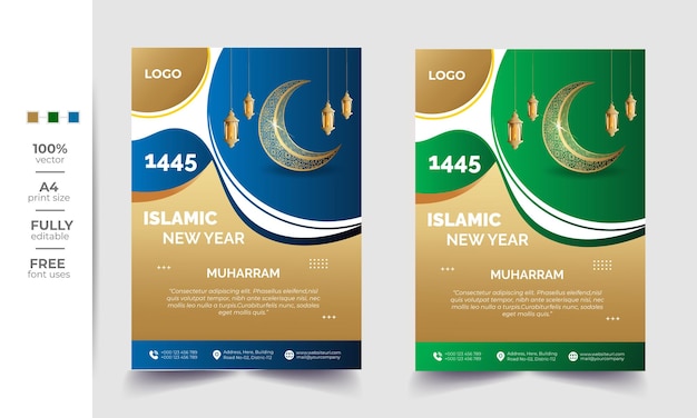 Islamic New year flyer template design