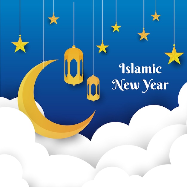 Capodanno islamico in stile carta