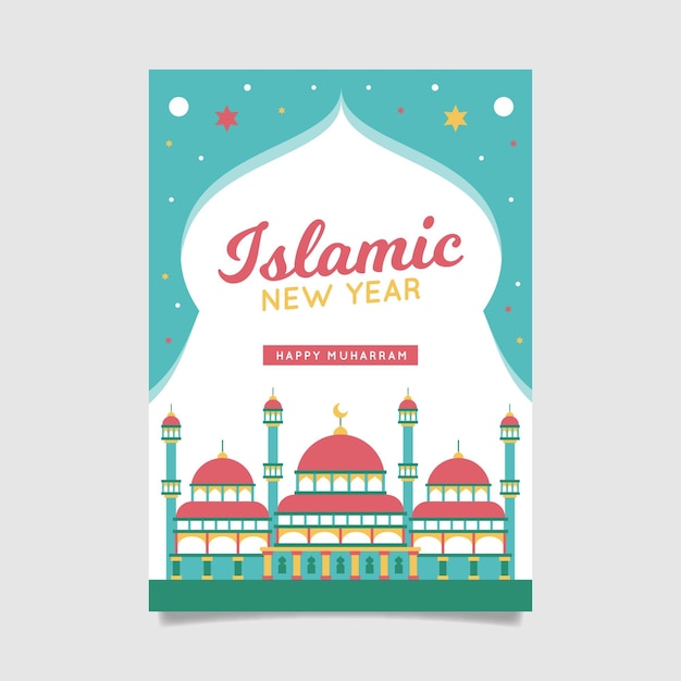 Islamic new year poster template