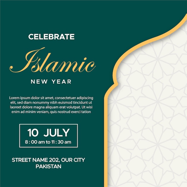 Islamic new year poster template