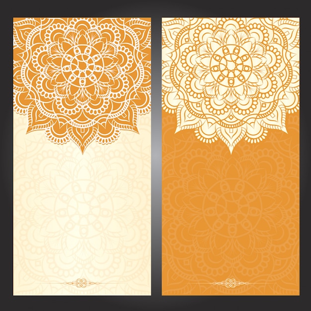 Premium Vector | Islamic orange wedding card background