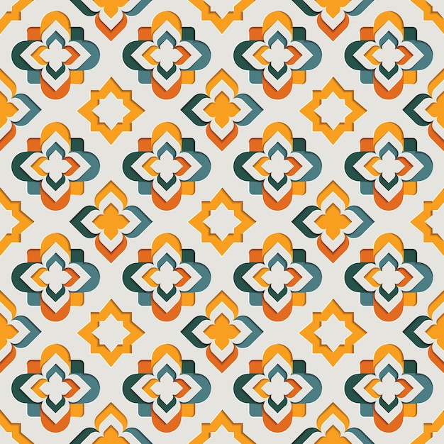 Islamic oriental ornamental arabesque seamless pattern. east motif paper style background