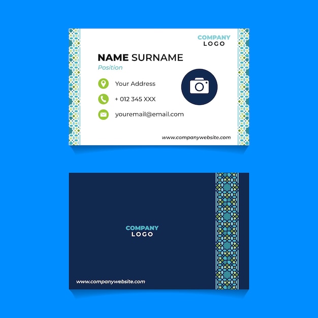 Islamic Ornament Name Card Design for Business or Company